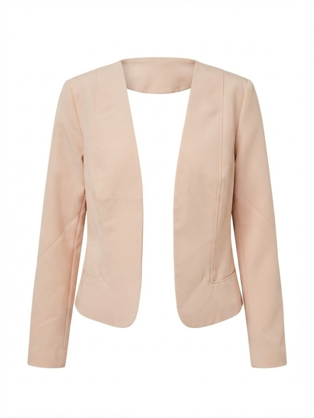 JustFab Open-Front Blazer in Beige